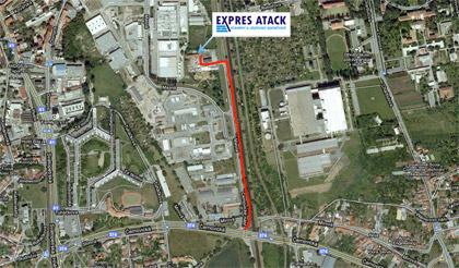 Detailní mapa příjezdu